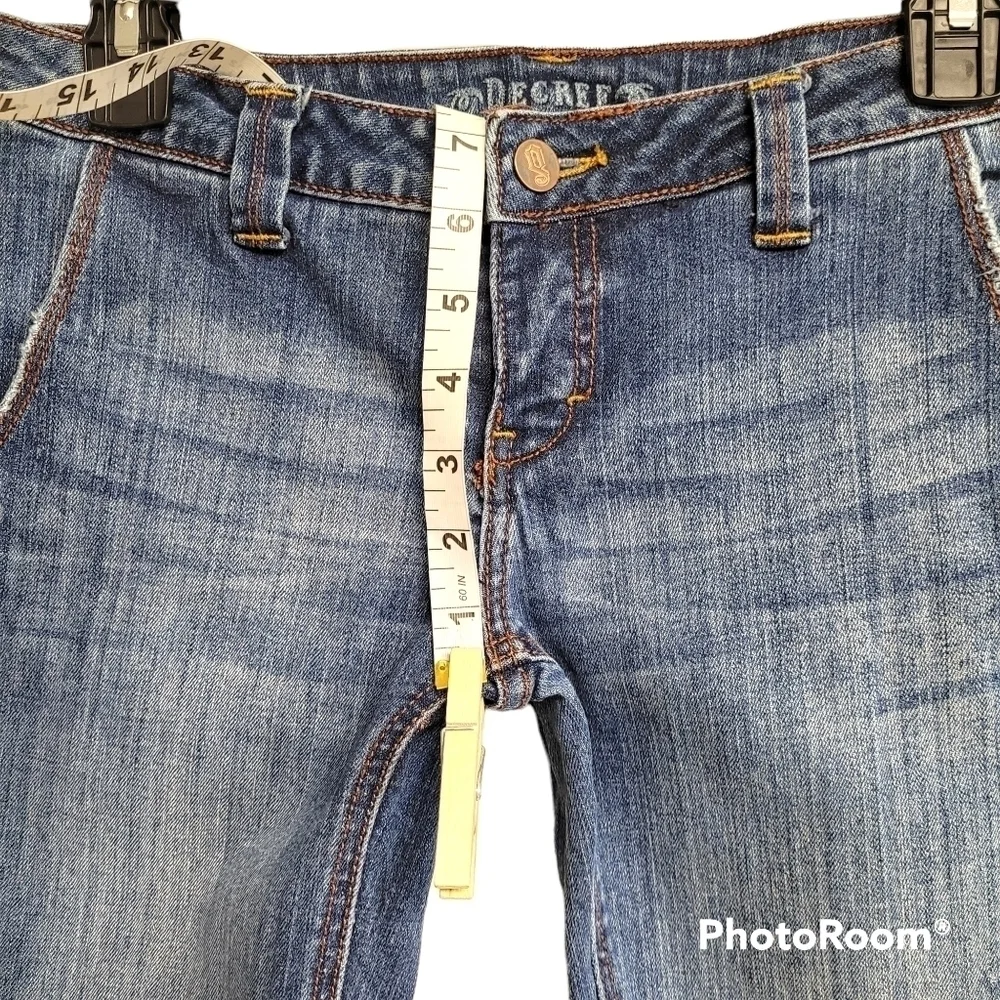 Decree Blue Jean‎ Denim Flap Back Pocket Bermuda Long Shorts Size 3